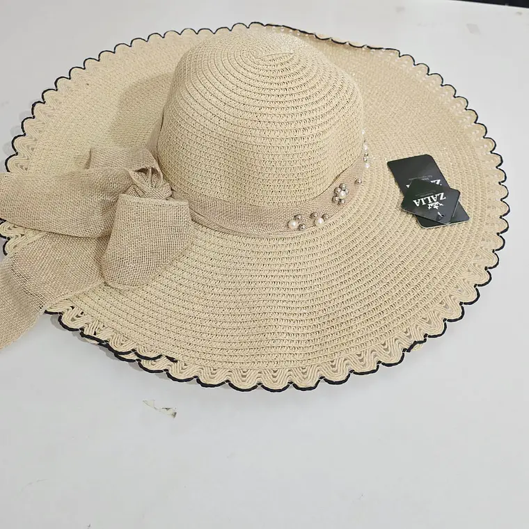 👒 SOMBRERO PLAYERO-CASUAL MOÑO CON PERLAS MOD# YC-HAT1257 (AL AZAR) 4