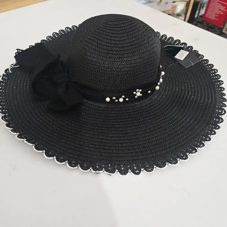 👒 SOMBRERO PLAYERO-CASUAL MOÑO CON PERLAS MOD# YC-HAT1257 (AL AZAR) 8