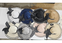 👒 SOMBRERO PLAYERO-CASUAL MOÑO NEGRO RAYAS BLANCAS  MOD# YC-HAT1276 (AL AZAR)🏖️