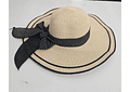 👒 SOMBRERO PLAYERO-CASUAL MOÑO NEGRO RAYAS BLANCAS  MOD# YC-HAT1276 (AL AZAR)🏖️