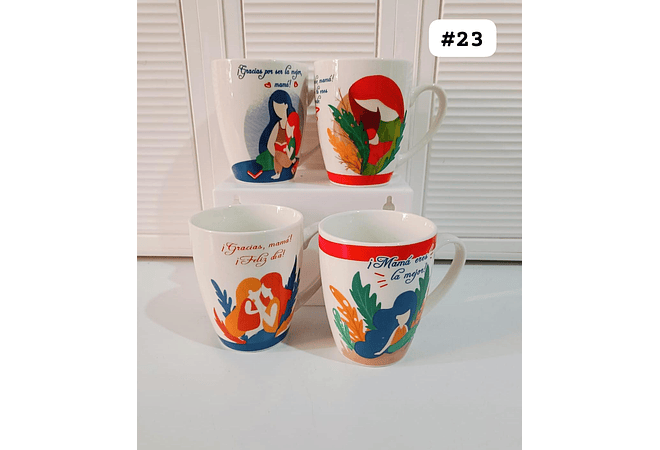 TAZA FELIZ DIA MAMÁ DE 350ML (AL AZAR) 🌸🤱🏾