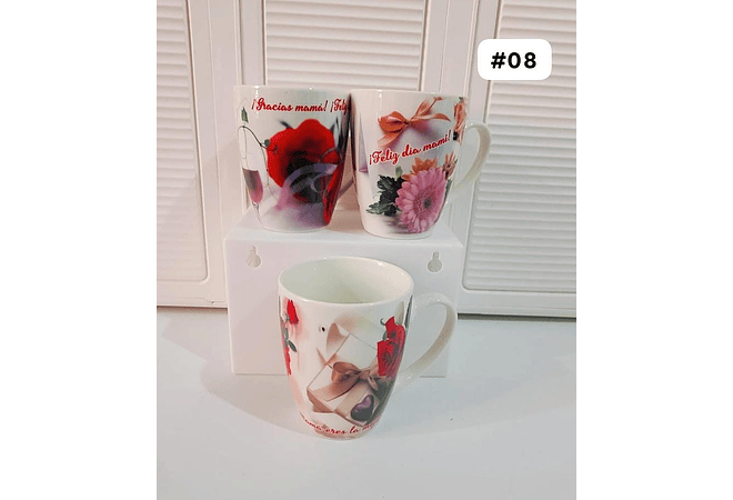 TAZA FELIZ DIA MAMÁ DE 350ML (AL AZAR) 🌸🤱🏾