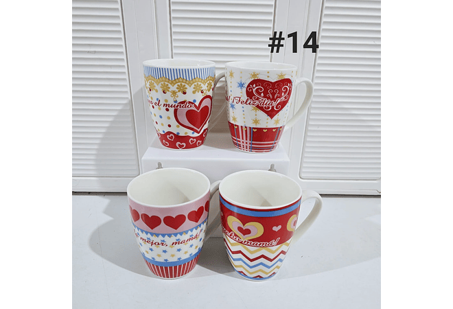 TAZA FELIZ DIA MAMÁ DE 350ML (AL AZAR) 🌸🤱🏾