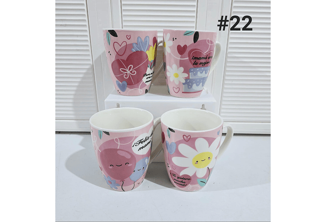TAZA FELIZ DIA MAMÁ DE 350ML (AL AZAR) 🌸🤱🏾