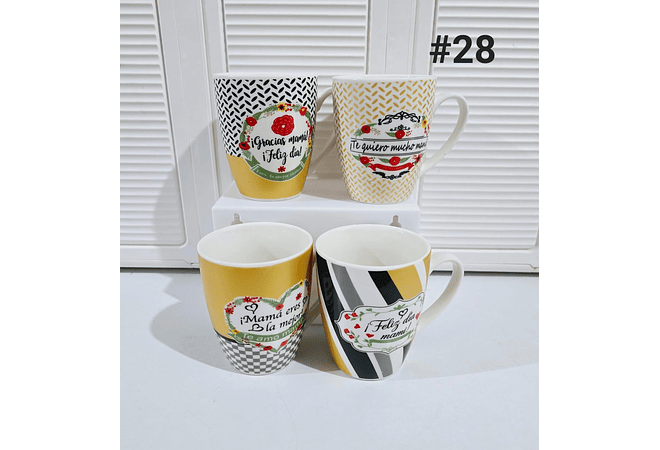TAZA FELIZ DIA MAMÁ DE 350ML (AL AZAR) 🌸🤱🏾