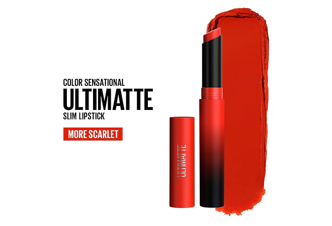 💋MORE SCARLET LABIAL SENSATIONAL ULTIMATTE SLIM LIPSTICK DE MAYBELLINE NEW YORK MOD# 50Z200