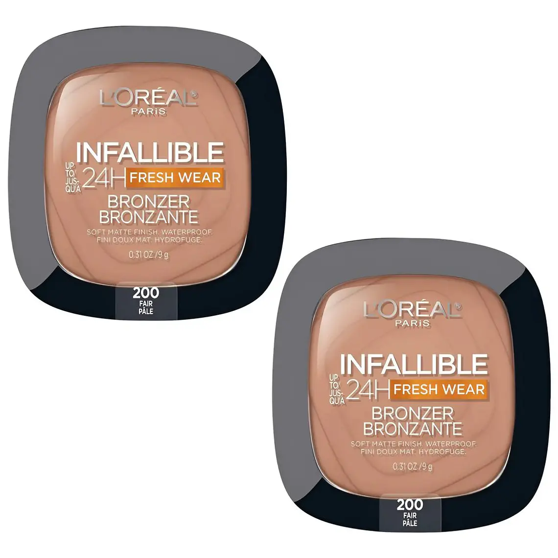 🛍️#200 FAIR PÁLE BRONCEADOR EN POLVO COMPACTO L'ORÉAL PARÍS INFALIBLE 24H FRESH WEAR BRONZER MOD# JEW80W  💋 2