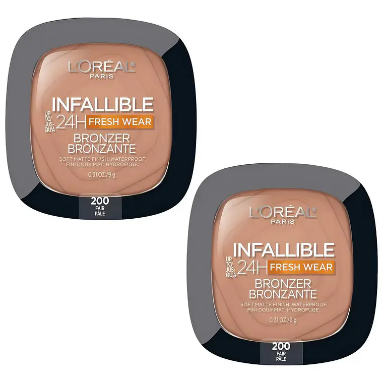 🛍️#200 FAIR PÁLE BRONCEADOR EN POLVO COMPACTO L'ORÉAL PARÍS INFALIBLE 24H FRESH WEAR BRONZER MOD# JEW80W  💋 2