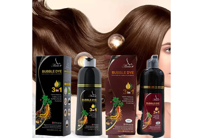 TINTE PARA CABELLO ESPUMOSO DE 500ML "BUBBLE BYE MOD# GRFOO20X (nuevos colores)-