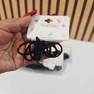 BOLSA CON 30 PAQ DE 10 DE DONITAS COLOR NEGRAS PARA EL CABELLO(300PZ) MOD# LN10👧🏽💜