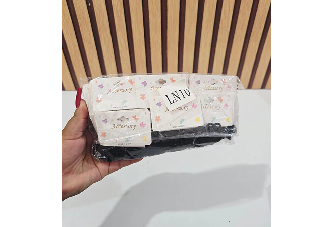 BOLSA CON 30 PAQ DE 10 DE DONITAS COLOR NEGRAS PARA EL CABELLO(300PZ) MOD# LN10👧🏽💜