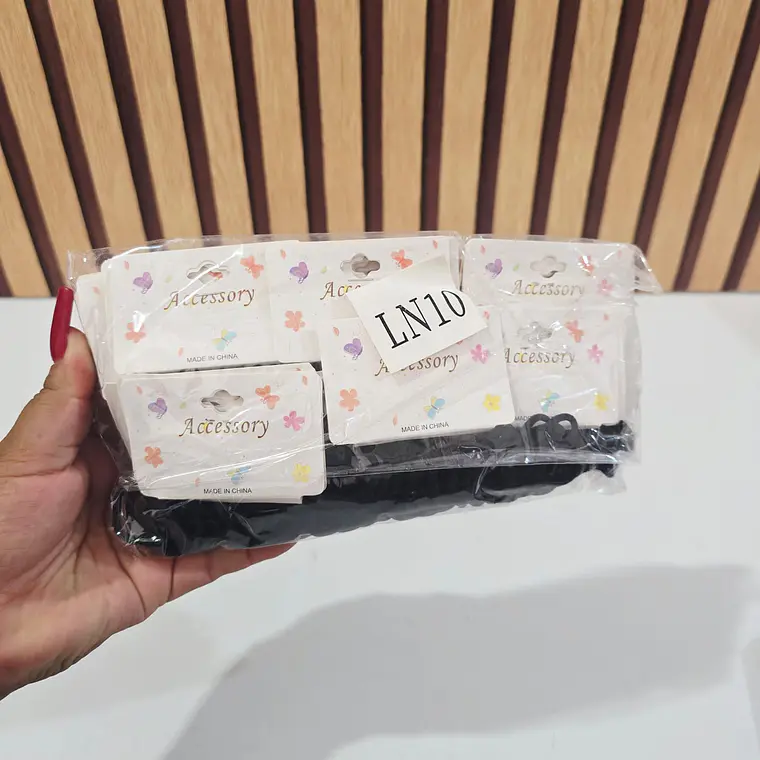 BOLSA CON 30 PAQ DE 10 DE DONITAS COLOR NEGRAS PARA EL CABELLO(300PZ) MOD# LN10👧🏽💜 3