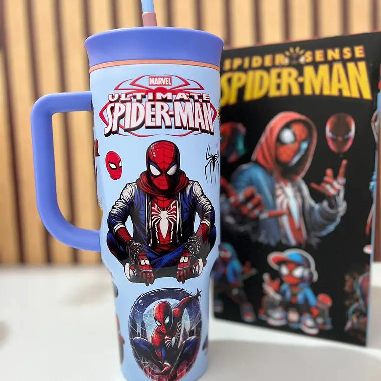 VASO TÉRMICO DE 1200ML DISEÑO SPIDERMAN MOD# 25-termo-142 4