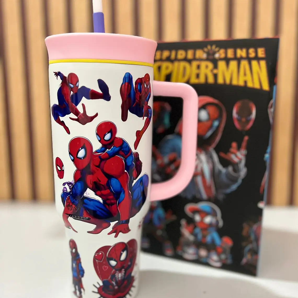 VASO TÉRMICO DE 1200ML DISEÑO SPIDERMAN MOD# 25-termo-142 5