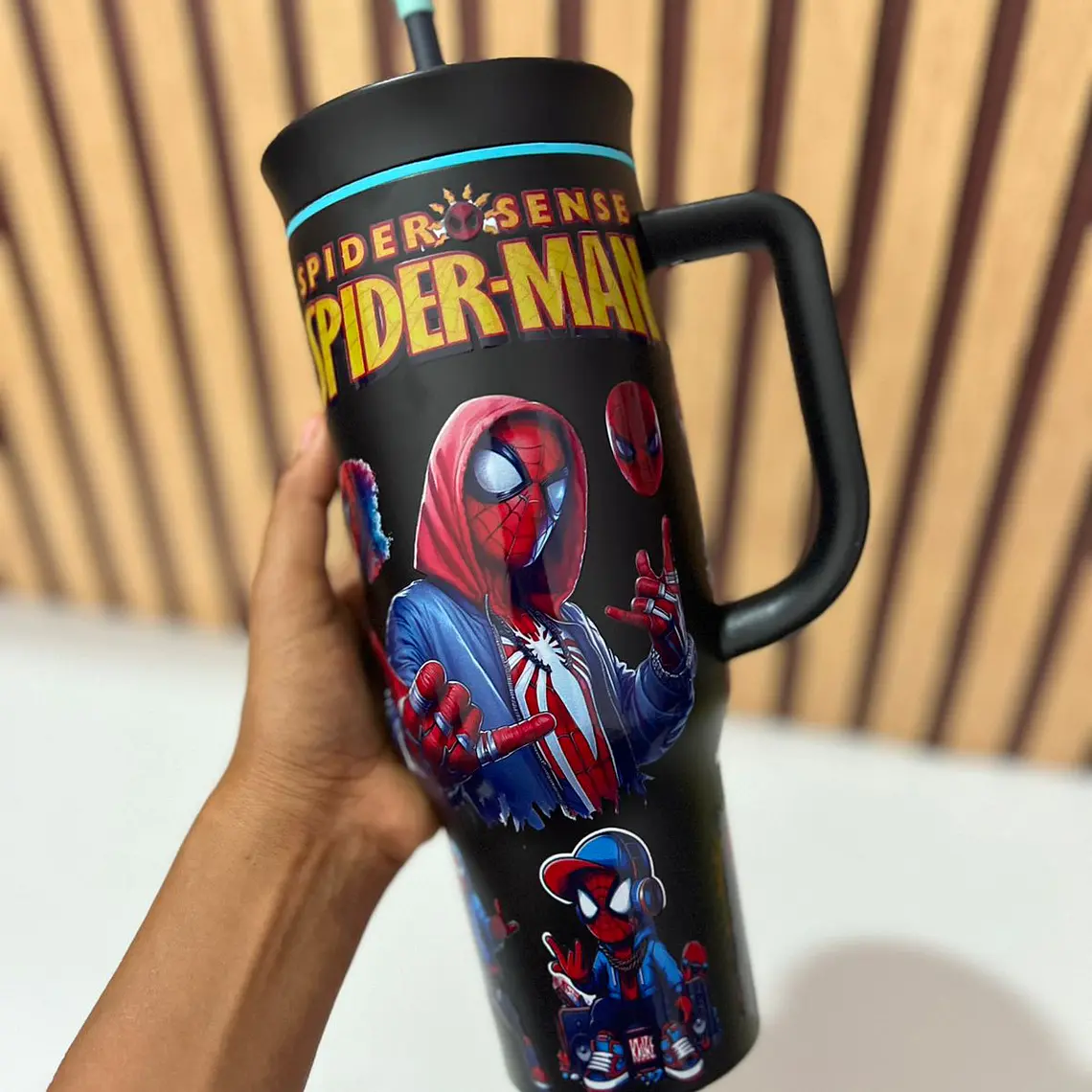 VASO TÉRMICO DE 1200ML DISEÑO SPIDERMAN MOD# 25-termo-142 6