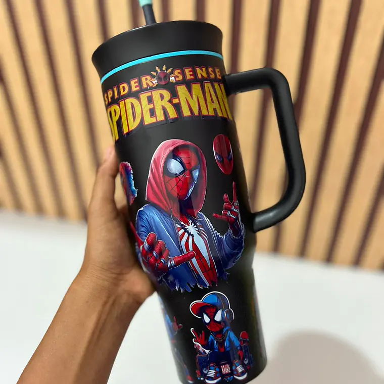 VASO TÉRMICO DE 1200ML DISEÑO SPIDERMAN MOD# 25-termo-142 6