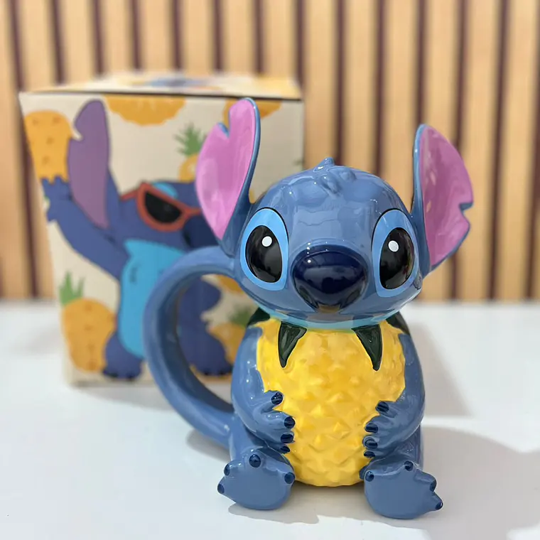 TAZA DISEÑO STITCH CON UNA PIÑA DE 500ML MOD# 25-tcb-130 🍍 1