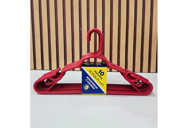 PAQ DE 10 GANCHOS DE COLORES PARA ROPA/ADULTO- COPIAR