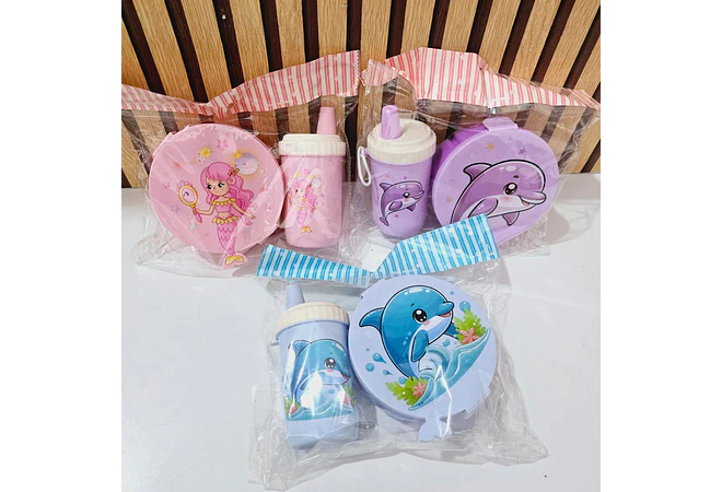 SET DE TUPPER CON VASITO PARA AGUA DE 400ML MOD# 2990