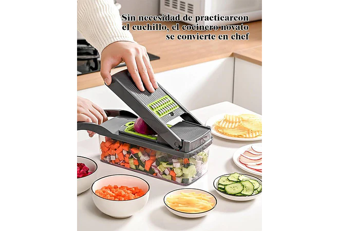 🍅🥒🥝 PICADOR DE VERDURAS MULTIFUNCIONAL 12 EN 1 MODELO #45191  🥝🥒🍅