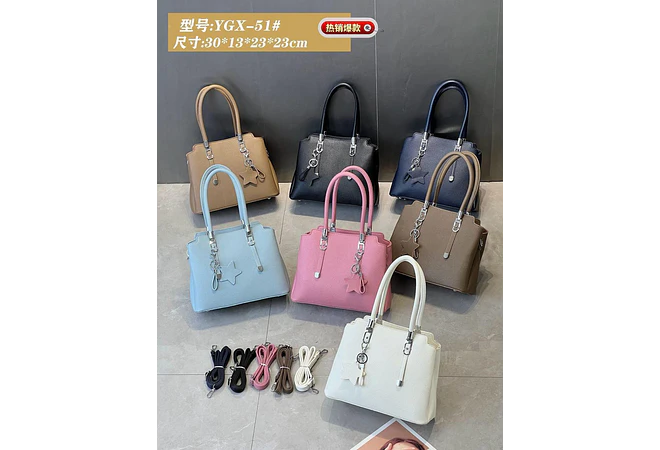 BOLSO DE MANO PARA DAMA CON COLGANTE ESTRELLA MOD# YGX-51  ⭐ 👜