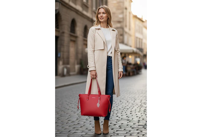 BOLSO GRANDE CON COLGANTE DE HOJA  MOD# XL-524