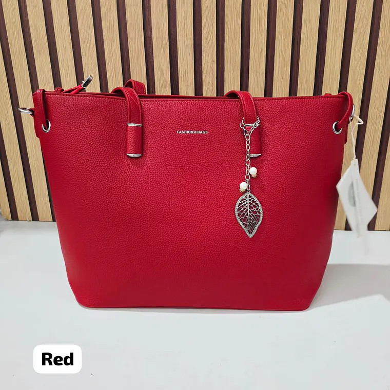 BOLSO GRANDE CON COLGANTE DE HOJA  MOD# XL-524 5