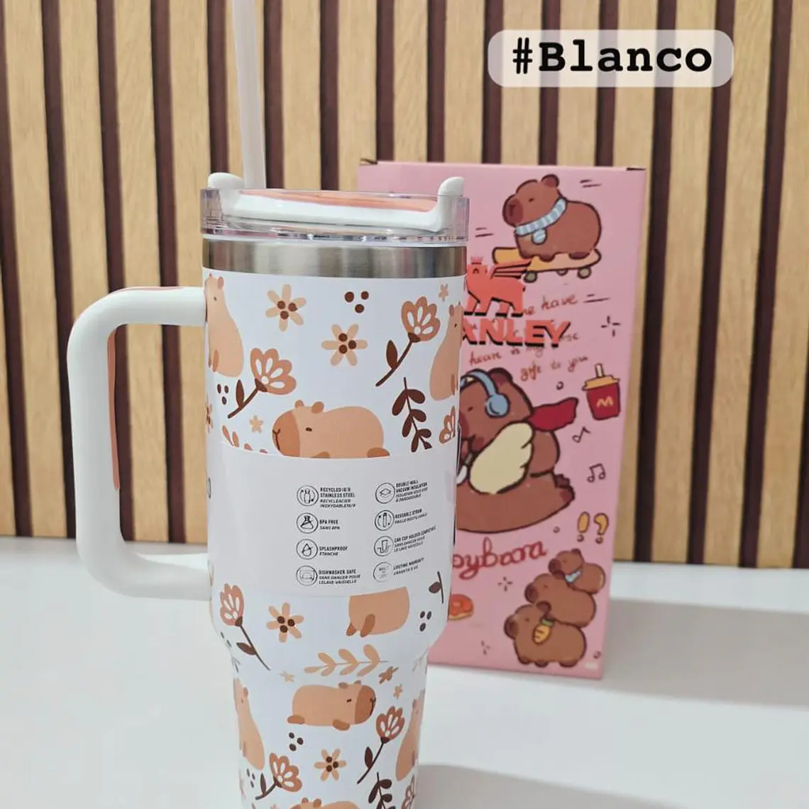 VASO TÉRMICO DE 1.2L /40oz CAPYBARA MOD #CWX-5261 6