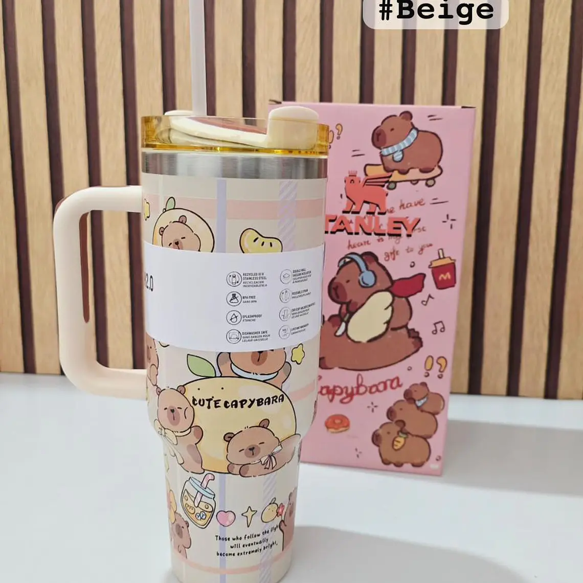 VASO TÉRMICO DE 1.2L /40oz CAPYBARA MOD #CWX-5261 9