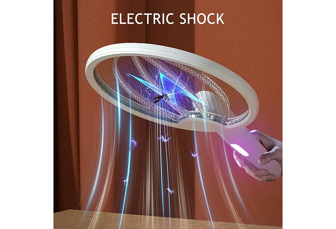RAQUETA ELÉCTRICA RECARGABLE PARA MATAR MOSQUITOS MOD#RQ02