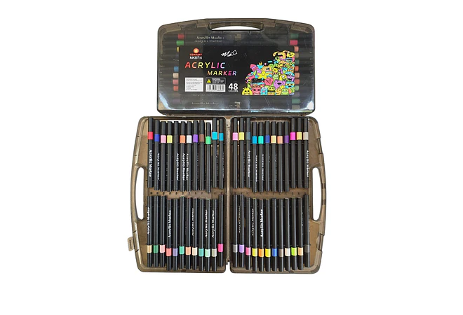 ESTUCHE CON PLUMONES ACRYLIC MARKER DE 12, 36 Y 48 PZ MOD# MKB-13, 15 Y 16🎨🫟 12 PLUMONES 💲3️⃣3️⃣💲 (cada uno sale en $2.7) 36 PLUMONES 💲9️⃣0️⃣💲 (Cada uno sale en 2.5) 48 PLUMONES 💲1️⃣1️⃣0️⃣💲 (C