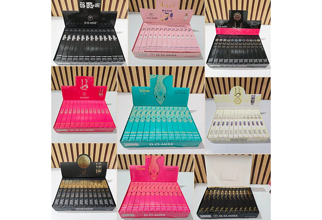 PAQ DE 9 PERFUMES DE BOLSILLO 1 DE C/U DAMA Y CABALLERO