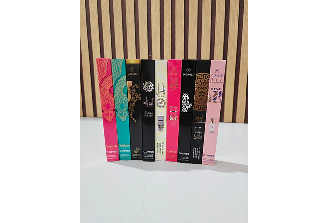 PAQ DE 9 PERFUMES DE BOLSILLO 1 DE C/U DAMA Y CABALLERO