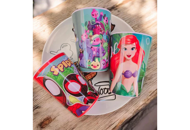 VASO INFANTIL DE PLÁSTICO/MELAMINA DE 250ML 🕸️🥤