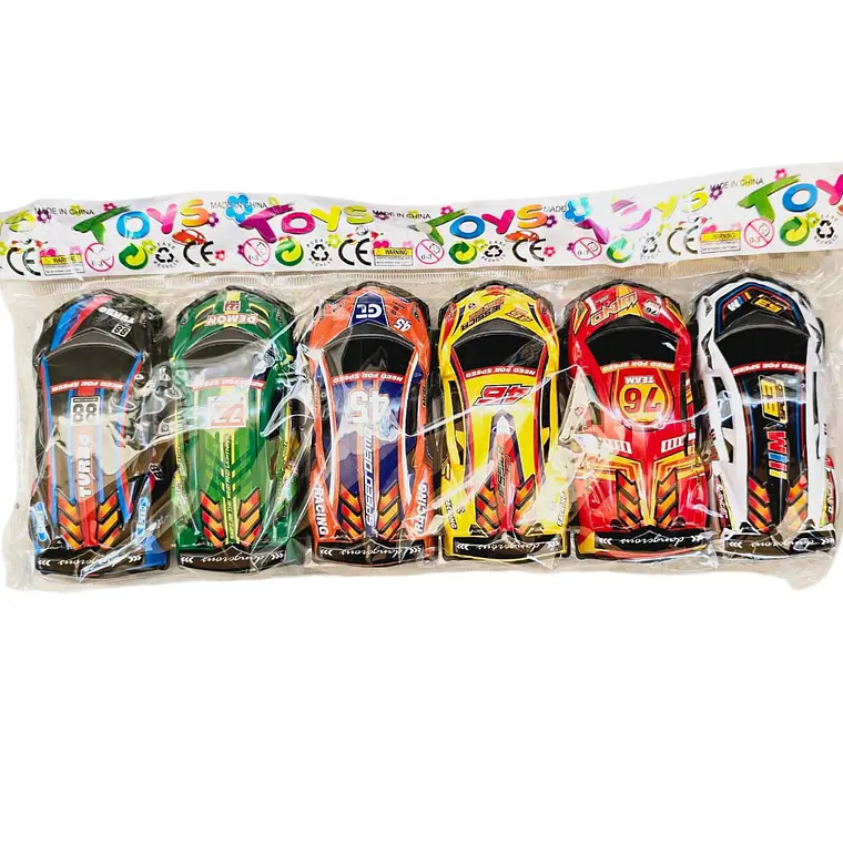 SET DE 6 CARRITOS DE FRICCIÓN DE CARRERA MOD# HJ-17 1