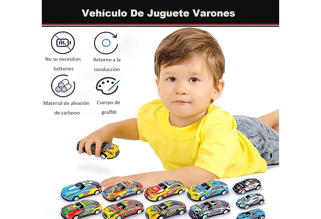 SET DE 6 CARRITOS DE FRICCIÓN DE CARRERA MOD# HJ-17
