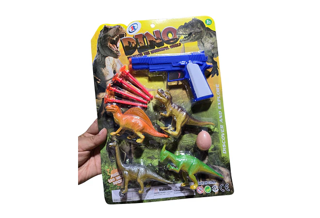 BLISTER PISTOLA CON DINOSAURIOS AL AZAR MOD# Pl0585  🦖