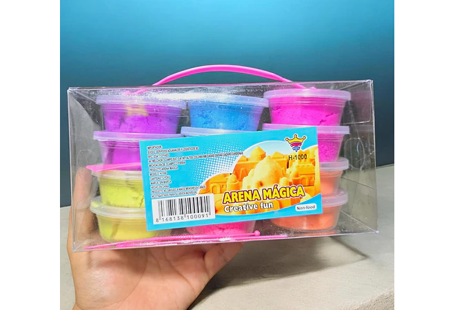 CAJA CON 12 FRASCOS DE ARENA MÁGICA MOD# H-1000  💫⌛