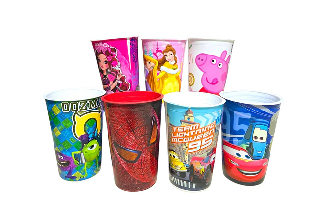 PAQ DE 2 VASITOS  PEQUEÑOS DE 250ML/ PERSONAJES CALIDAD ECONÓMICO MOD# 03  🕸️🥤