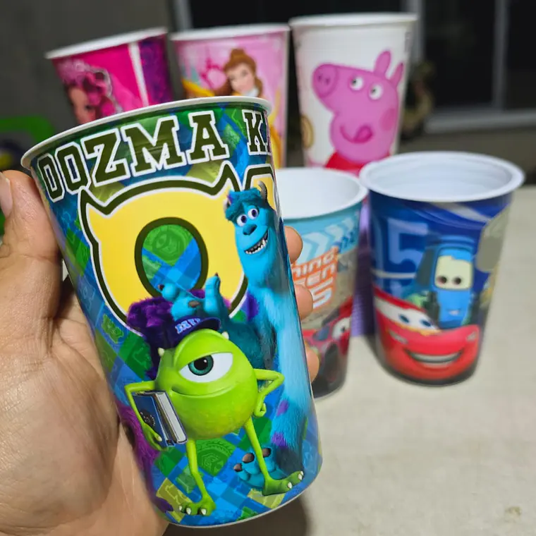 PAQ DE 2 VASITOS  PEQUEÑOS DE 250ML/ PERSONAJES CALIDAD ECONÓMICO MOD# 03  🕸️🥤 2