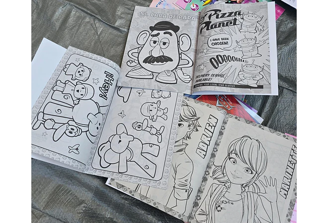 PAQ DE 3 LIBROS PARA COLOREAR VARIOS PERSONAJES DE NIÑA Y NIÑO(AL AZAR)🖍️