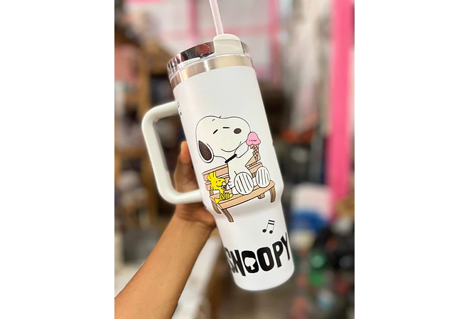 VASO TÉRMICO DE 1.18L DISEÑO SNOOPY MOD# S-49SNB  🥤🍋‍🟩