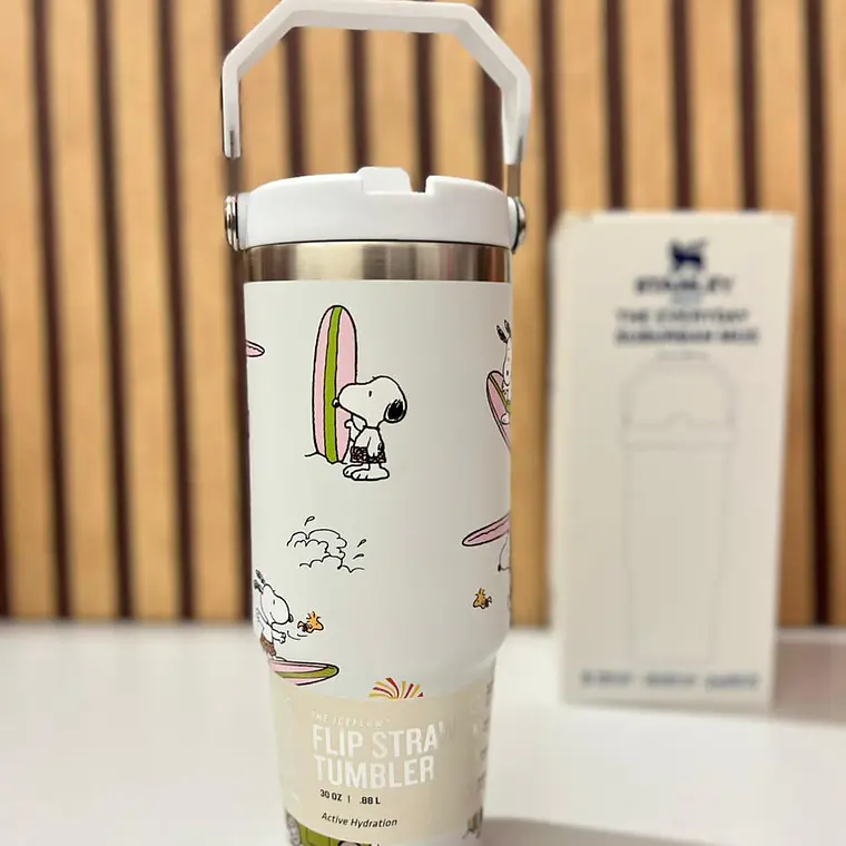🥤VASO TÉRMICO DE 900ML CON ASA DISEÑO SNOOPY MOD# 1913  🍉 3
