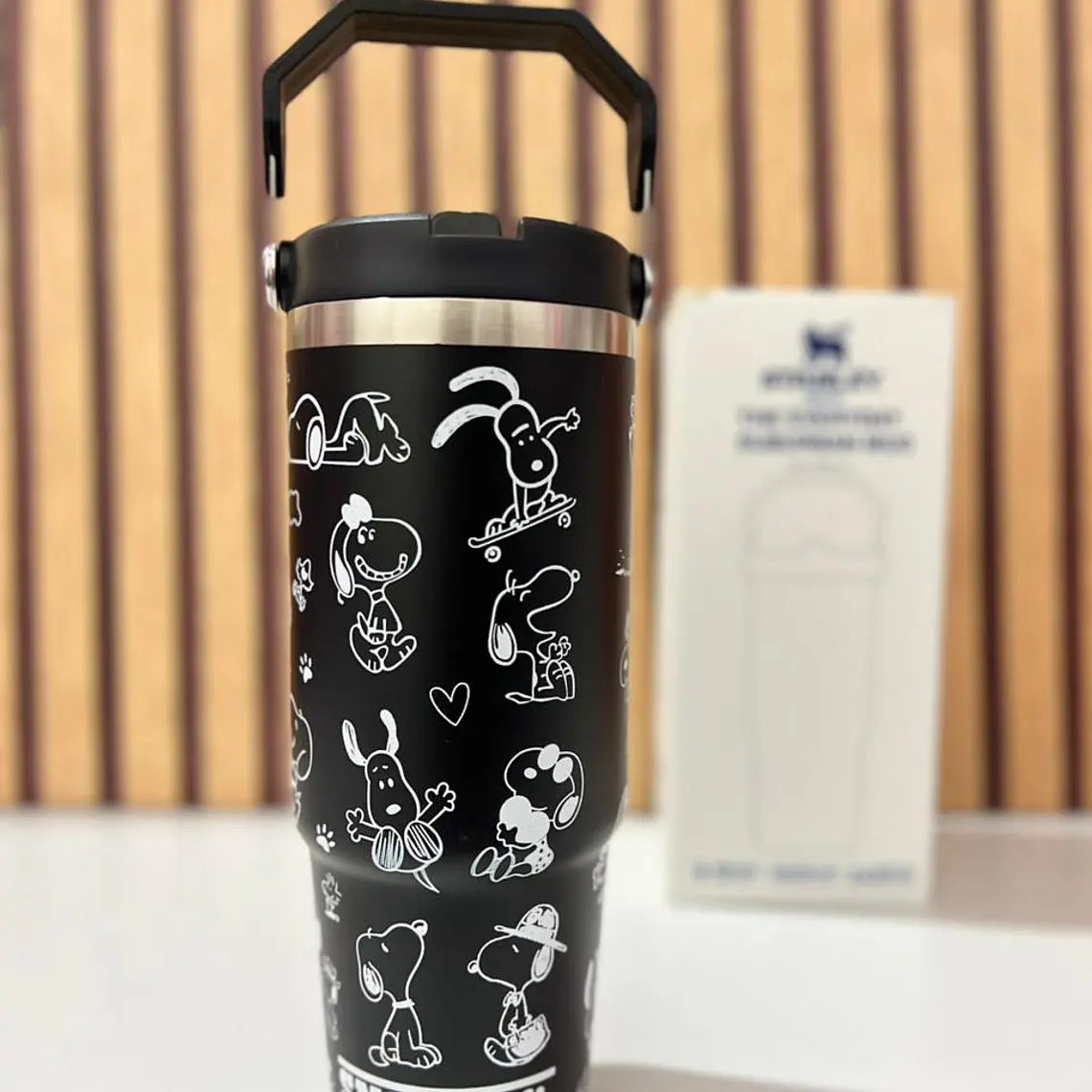 🥤VASO TÉRMICO DE 900ML CON ASA DISEÑO SNOOPY MOD# 1913  🍉 5