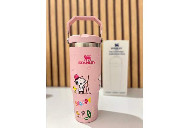 🥤VASO TÉRMICO DE 900ML CON ASA DISEÑO SNOOPY MOD# 1913  🍉