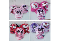 1 GORRA INFANTIL PARA NIÑAS DISEÑO HELLO KITTY O KUROMI MOD# SRIO