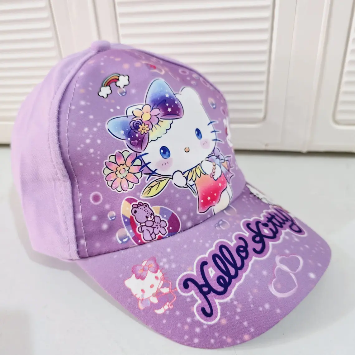 1 GORRA INFANTIL PARA NIÑAS DISEÑO HELLO KITTY O KUROMI MOD# SRIO 4