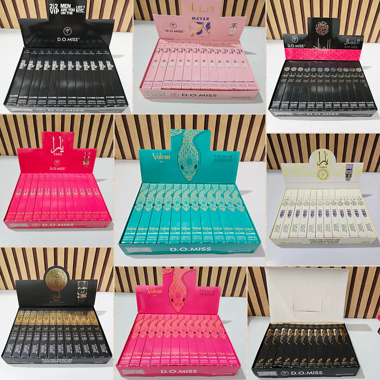 PAQ DE 9 PERFUMES DE BOLSILLO 1 DE C/U DAMA Y CABALLERO 1