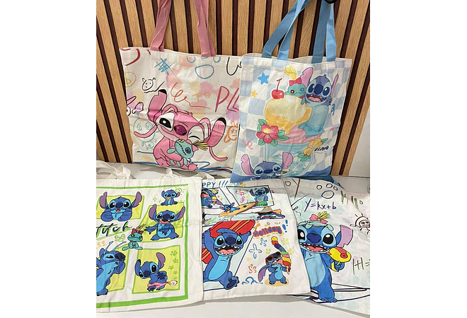BOLSA DE MANTA DISEÑO STITCH