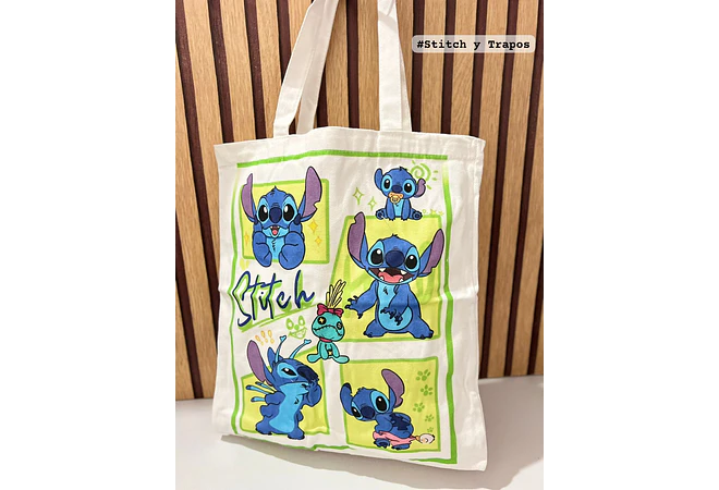 BOLSA DE MANTA DISEÑO STITCH